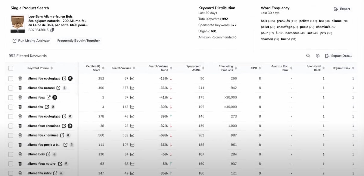Recherche de mots-clés