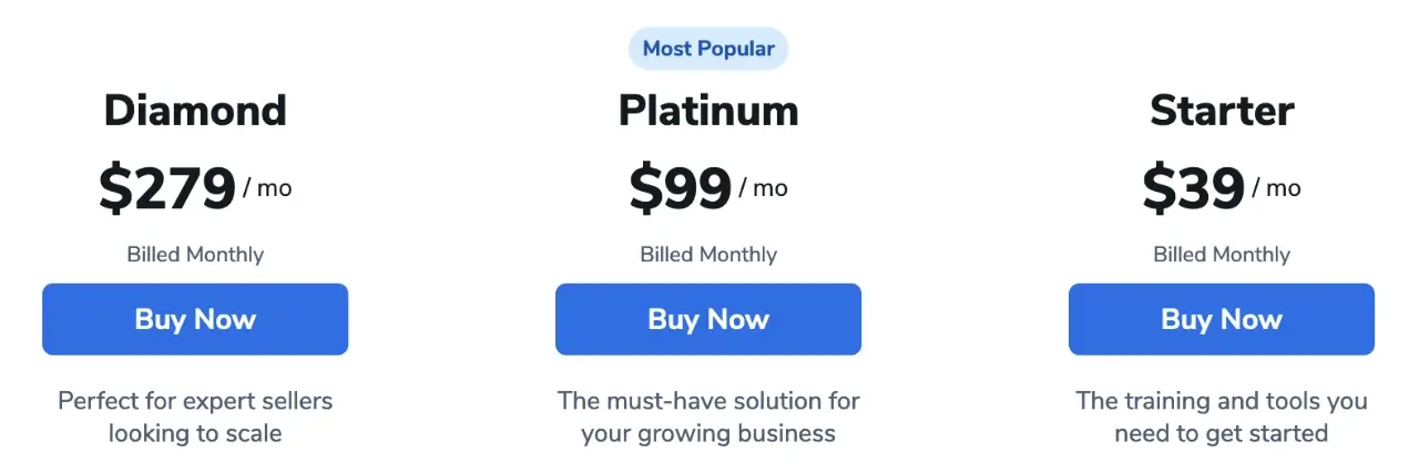 Grille tarifaire d'Helium 10