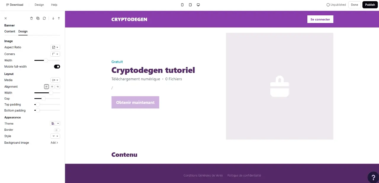 Personnalisation d'une page