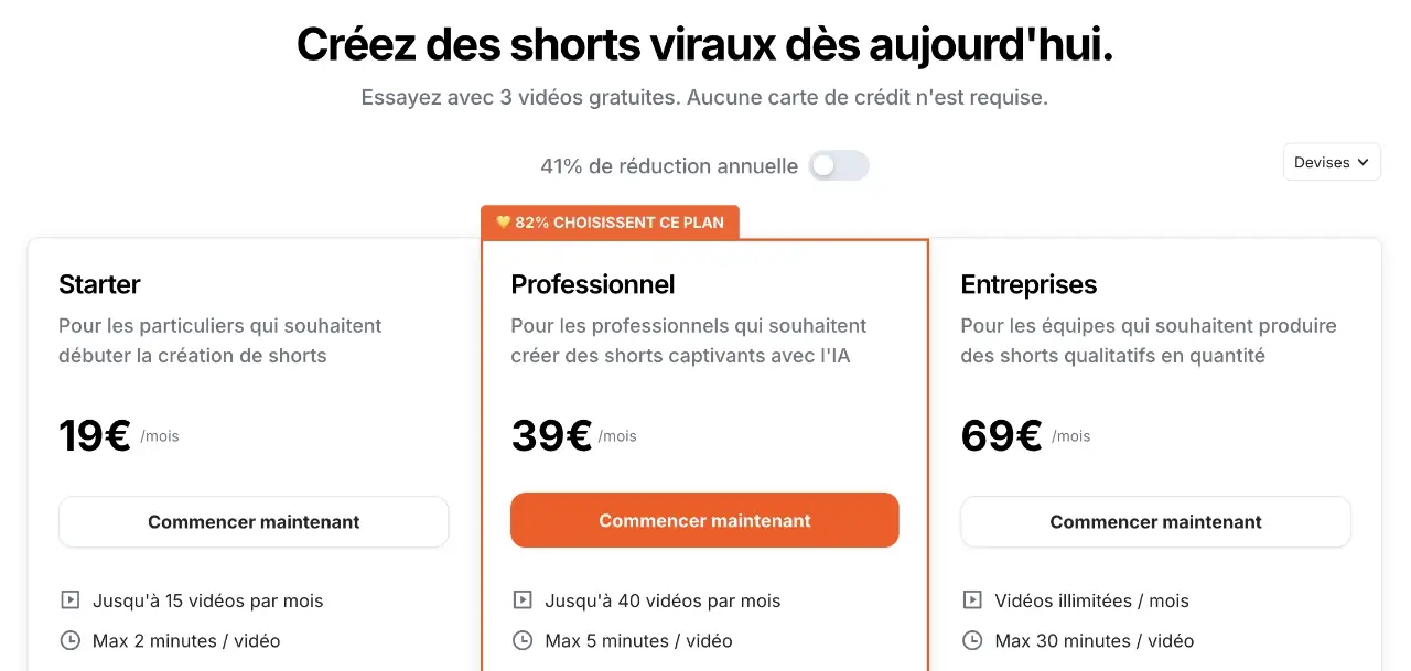 Les tarifs de Submagic