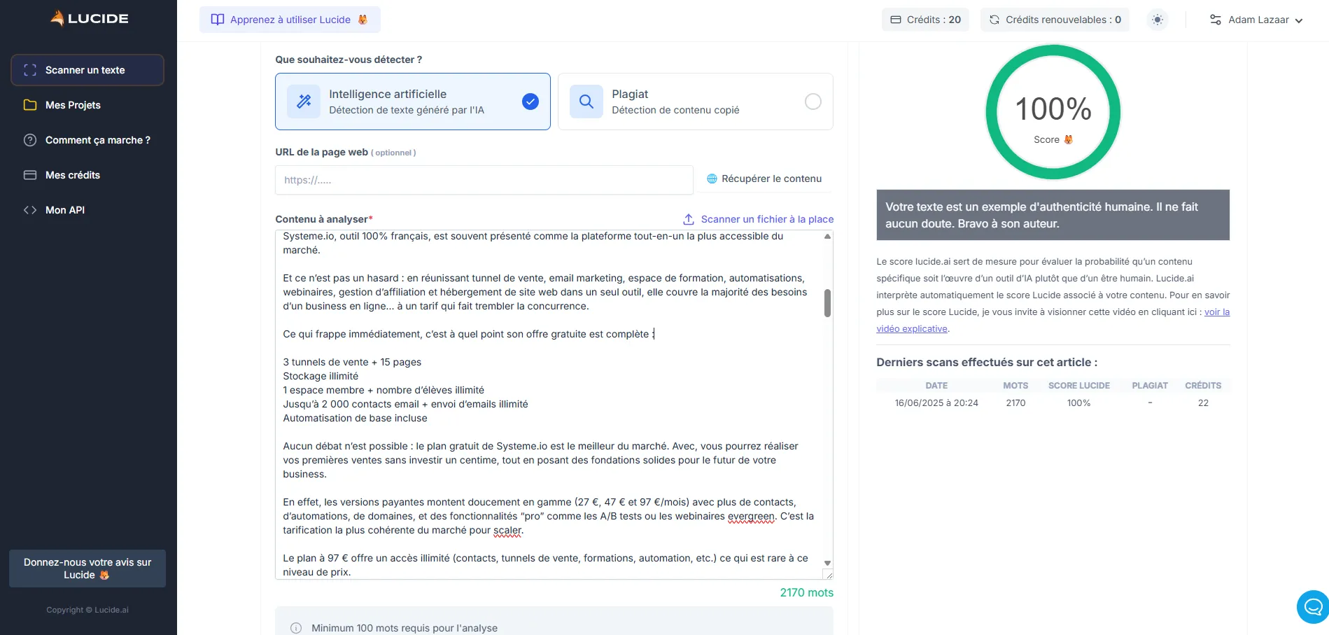 5-interface-lucide Interface de l'application