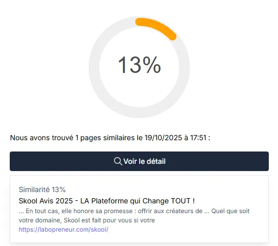 6-detection-plagiat Détecteur de plagiat intégré dans Lucide AI